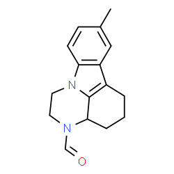ChemSpider 2D Image | 8-Methyl-1,2,3a,4,5,6-hexahydro-pyrazino[3,2,1-jk]carbazole-3-carbaldehyde | C16H18N2O