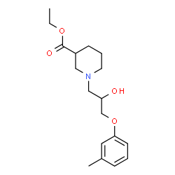 ChemSpider 2D Image | Ethyl 1-[2-hydroxy-3-(3-methylphenoxy)propyl]-3-piperidinecarboxylate | C18H27NO4