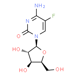 ChemSpider 2D Image | 4-Amino-5-fluoro-1-(beta-L-xylofuranosyl)-2(1H)-pyrimidinone | C9H12FN3O5