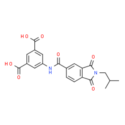 ChemSpider 2D Image | 5-{[(2-Isobutyl-1,3-dioxo-2,3-dihydro-1H-isoindol-5-yl)carbonyl]amino}isophthalic acid | C21H18N2O7