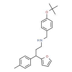 ChemSpider 2D Image | 3-(2-Furyl)-3-(4-methylphenyl)-N-{4-[(2-methyl-2-propanyl)oxy]benzyl}-1-propanamine | C25H31NO2