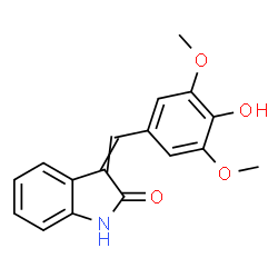 ChemSpider 2D Image | 3-(4-Hydroxy-3,5-dimethoxybenzylidene)-1,3-dihydro-2H-indol-2-one | C17H15NO4