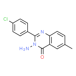 ChemSpider 2D Image | 3-Amino-2-(4-chlorophenyl)-6-methyl-4(3H)-quinazolinone | C15H12ClN3O