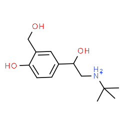 ChemSpider 2D Image | N-{2-Hydroxy-2-[4-hydroxy-3-(hydroxymethyl)phenyl]ethyl}-2-methyl-2-propanaminium | C13H22NO3