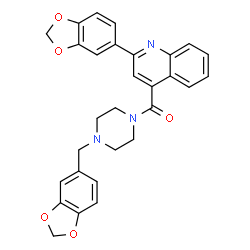 ChemSpider 2D Image | [4-(1,3-Benzodioxol-5-ylmethyl)-1-piperazinyl][2-(1,3-benzodioxol-5-yl)-4-quinolinyl]methanone | C29H25N3O5