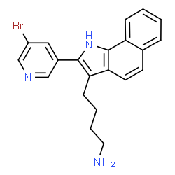 ChemSpider 2D Image | 4-[2-(5-Bromo-3-pyridinyl)-1H-benzo[g]indol-3-yl]-1-butanamine | C21H20BrN3