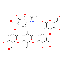 ChemSpider 2D Image | 2-Acetamido-2-deoxyhexopyranosyl-(1->2)-[hexopyranosyl-(1->3)]hexopyranosyl-(1->2)hexopyranosyl-(1->2)hexopyranose | C32H55NO26