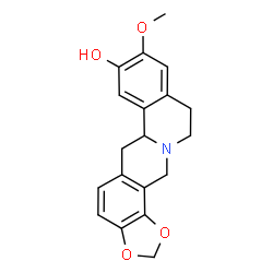 ChemSpider 2D Image | 9-Methoxy-6,11,12,14-tetrahydro-6aH-[1,3]dioxolo[4,5-h]isoquinolino[2,1-b]isoquinolin-8-ol | C19H19NO4