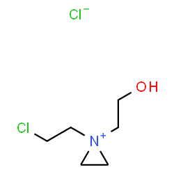 ChemSpider 2D Image | 1-(2-Chloroethyl)-1-(2-hydroxyethyl)aziridinium chloride | C6H13Cl2NO