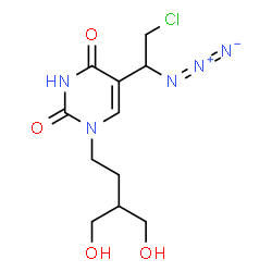 ChemSpider 2D Image | 5-(1-Azido-2-chloroethyl)-1-[4-hydroxy-3-(hydroxymethyl)butyl]-2,4(1H,3H)-pyrimidinedione | C11H16ClN5O4