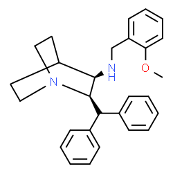 ChemSpider 2D Image | (2R,3R)-2-(Diphenylmethyl)-N-(2-methoxybenzyl)quinuclidin-3-amine | C28H32N2O