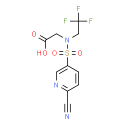 ChemSpider 2D Image | N-[(6-Cyano-3-pyridinyl)sulfonyl]-N-(2,2,2-trifluoroethyl)glycine | C10H8F3N3O4S