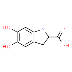 ChemSpider 2D Image | 5,6-Dihydroxy-2-indolinecarboxylic acid | C9H9NO4