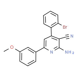 ChemSpider 2D Image | 2-Amino-4-(2-bromophenyl)-6-(3-methoxyphenyl)nicotinonitrile | C19H14BrN3O