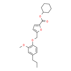ChemSpider 2D Image | Cyclohexyl 5-[(2-methoxy-4-propylphenoxy)methyl]-2-furoate | C22H28O5