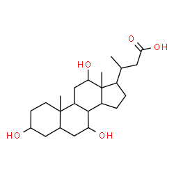ChemSpider 2D Image | 3-(3,7,12-Trihydroxy-10,13-dimethylhexadecahydro-1H-cyclopenta[a]phenanthren-17-yl)butanoic acid | C23H38O5