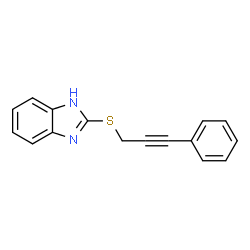 ChemSpider 2D Image | 2-[(3-Phenyl-2-propyn-1-yl)sulfanyl]-1H-benzimidazole | C16H12N2S