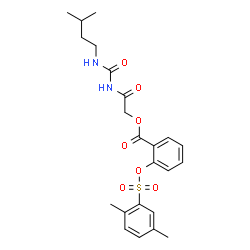ChemSpider 2D Image | 2-{[(3-Methylbutyl)carbamoyl]amino}-2-oxoethyl 2-{[(2,5-dimethylphenyl)sulfonyl]oxy}benzoate | C23H28N2O7S