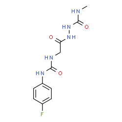 ChemSpider 2D Image | 2-({[(4-Fluorophenyl)carbamoyl]amino}acetyl)-N-methylhydrazinecarboxamide | C11H14FN5O3