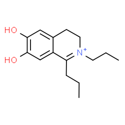 ChemSpider 2D Image | 6,7-Dihydroxy-1,2-dipropyl-3,4-dihydroisoquinolinium | C15H22NO2