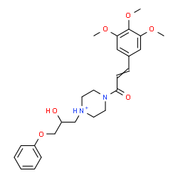 ChemSpider 2D Image | 1-(2-Hydroxy-3-phenoxypropyl)-4-[3-(3,4,5-trimethoxyphenyl)acryloyl]piperazin-1-ium | C25H33N2O6