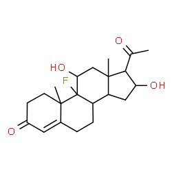 ChemSpider 2D Image | 9-Fluoro-11,16-dihydroxypregn-4-ene-3,20-dione | C21H29FO4
