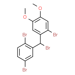 ChemSpider 2D Image | 1-Bromo-2-[bromo(2,5-dibromophenyl)methyl]-4,5-dimethoxybenzene | C15H12Br4O2