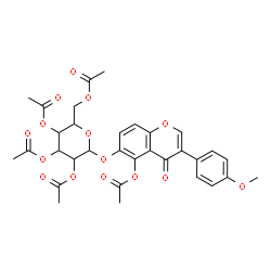 ChemSpider 2D Image | 3-(4-Methoxyphenyl)-4-oxo-6-[(2,3,4,6-tetra-O-acetylhexopyranosyl)oxy]-4H-chromen-5-yl acetate | C32H32O15