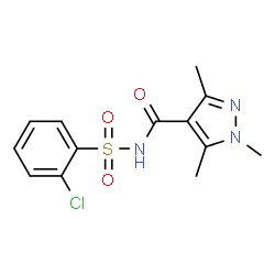 ChemSpider 2D Image | N-[(2-Chlorophenyl)sulfonyl]-1,3,5-trimethyl-1H-pyrazole-4-carboxamide | C13H14ClN3O3S