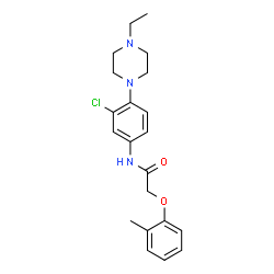 ChemSpider 2D Image | N-[3-Chloro-4-(4-ethyl-1-piperazinyl)phenyl]-2-(2-methylphenoxy)acetamide | C21H26ClN3O2