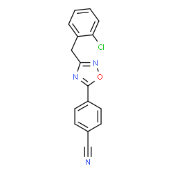 ChemSpider 2D Image | 4-[3-(2-Chlorobenzyl)-1,2,4-oxadiazol-5-yl]benzonitrile | C16H10ClN3O