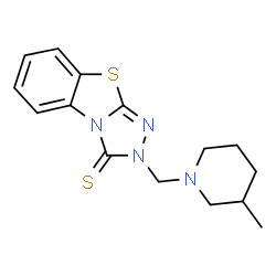 ChemSpider 2D Image | 2-[(3-Methyl-1-piperidinyl)methyl][1,2,4]triazolo[3,4-b][1,3]benzothiazole-3(2H)-thione | C15H18N4S2