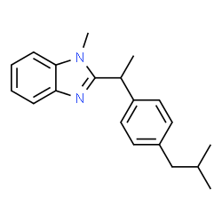 ChemSpider 2D Image | 2-[1-(4-Isobutylphenyl)ethyl]-1-methyl-1H-benzimidazole | C20H24N2