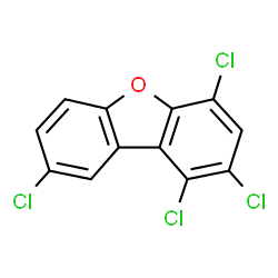 ChemSpider 2D Image | 1,2,4,8-TETRACHLORODIBENZOFURAN | C12H4Cl4O