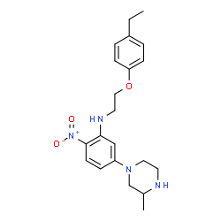 ChemSpider 2D Image | N-[2-(4-Ethylphenoxy)ethyl]-5-(3-methyl-1-piperazinyl)-2-nitroaniline | C21H28N4O3