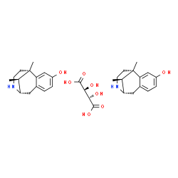 ChemSpider 2D Image | (2S,3S)-2,3-Dihydroxysuccinic acid - (1S,9S,13S)-1,13-dimethyl-10-azatricyclo[7.3.1.0~2,7~]trideca-2,4,6-trien-4-ol (1:2) | C32H44N2O8