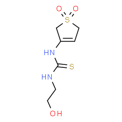 ChemSpider 2D Image | 1-(1,1-Dioxido-2,5-dihydro-3-thiophenyl)-3-(2-hydroxyethyl)thiourea | C7H12N2O3S2