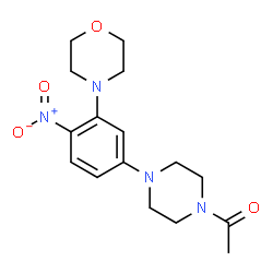 ChemSpider 2D Image | 1-{4-[3-(4-Morpholinyl)-4-nitrophenyl]-1-piperazinyl}ethanone | C16H22N4O4