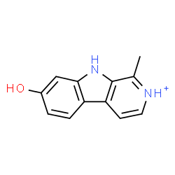 ChemSpider 2D Image | 7-Hydroxy-1-methyl-9H-beta-carbolin-2-ium | C12H11N2O