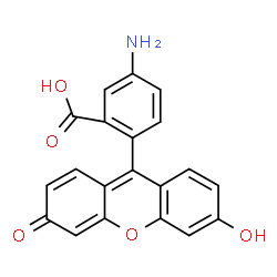 ChemSpider 2D Image | 5-Amino-2-(6-hydroxy-3-oxo-3H-xanthen-9-yl)benzoic acid | C20H13NO5