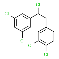 ChemSpider 2D Image | 1,2-Dichloro-4-[2-chloro-2-(3,5-dichlorophenyl)ethyl]benzene | C14H9Cl5