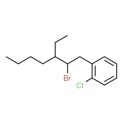 ChemSpider 2D Image | 1-(2-Bromo-3-ethylheptyl)-2-chlorobenzene | C15H22BrCl