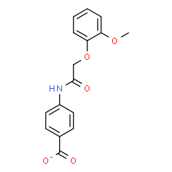 ChemSpider 2D Image | 4-{[(2-Methoxyphenoxy)acetyl]amino}benzoate | C16H14NO5