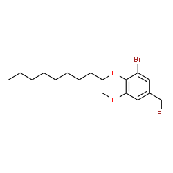 ChemSpider 2D Image | 1-Bromo-5-(bromomethyl)-3-methoxy-2-(nonyloxy)benzene | C17H26Br2O2