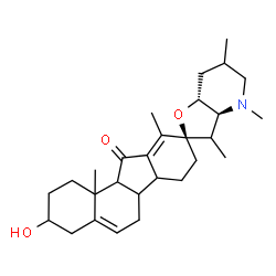 ChemSpider 2D Image | (8xi,9xi,10xi,14xi,20xi,22S,23R,25xi)-3-Hydroxy-28-methyl-17,23-epoxyveratraman-11-one | C28H41NO3