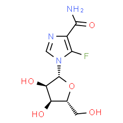 ChemSpider 2D Image | 5-Fluoro-1-(beta-D-ribofuranosyl)-1H-imidazole-4-carboxamide | C9H12FN3O5