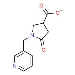 ChemSpider 2D Image | 5-Oxo-1-(3-pyridinylmethyl)-3-pyrrolidinecarboxylate | C11H11N2O3