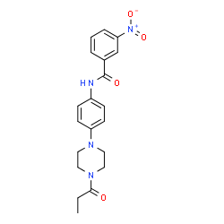 ChemSpider 2D Image | 3-Nitro-N-[4-(4-propionyl-1-piperazinyl)phenyl]benzamide | C20H22N4O4