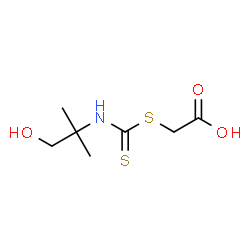 ChemSpider 2D Image | {[(1-Hydroxy-2-methyl-2-propanyl)carbamothioyl]sulfanyl}acetic acid | C7H13NO3S2