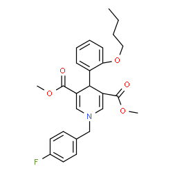 ChemSpider 2D Image | Dimethyl 4-(2-butoxyphenyl)-1-(4-fluorobenzyl)-1,4-dihydro-3,5-pyridinedicarboxylate | C26H28FNO5